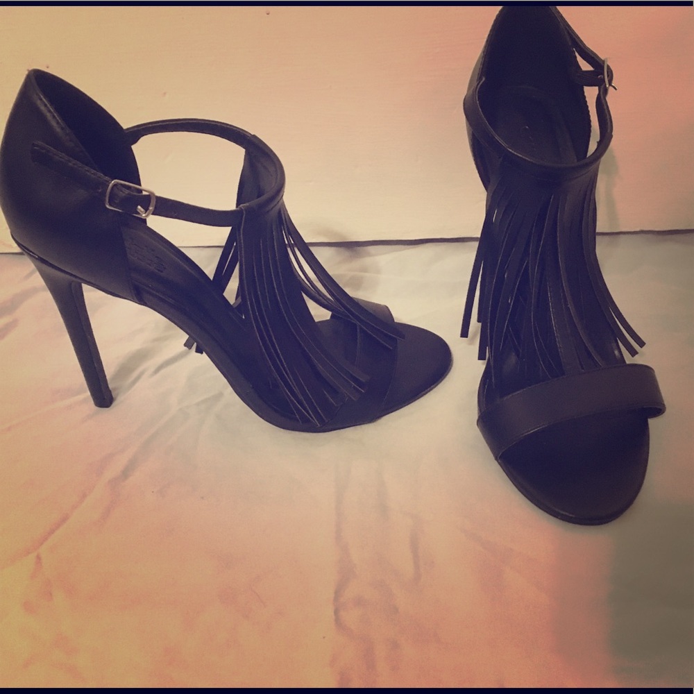 Fringe high heels
